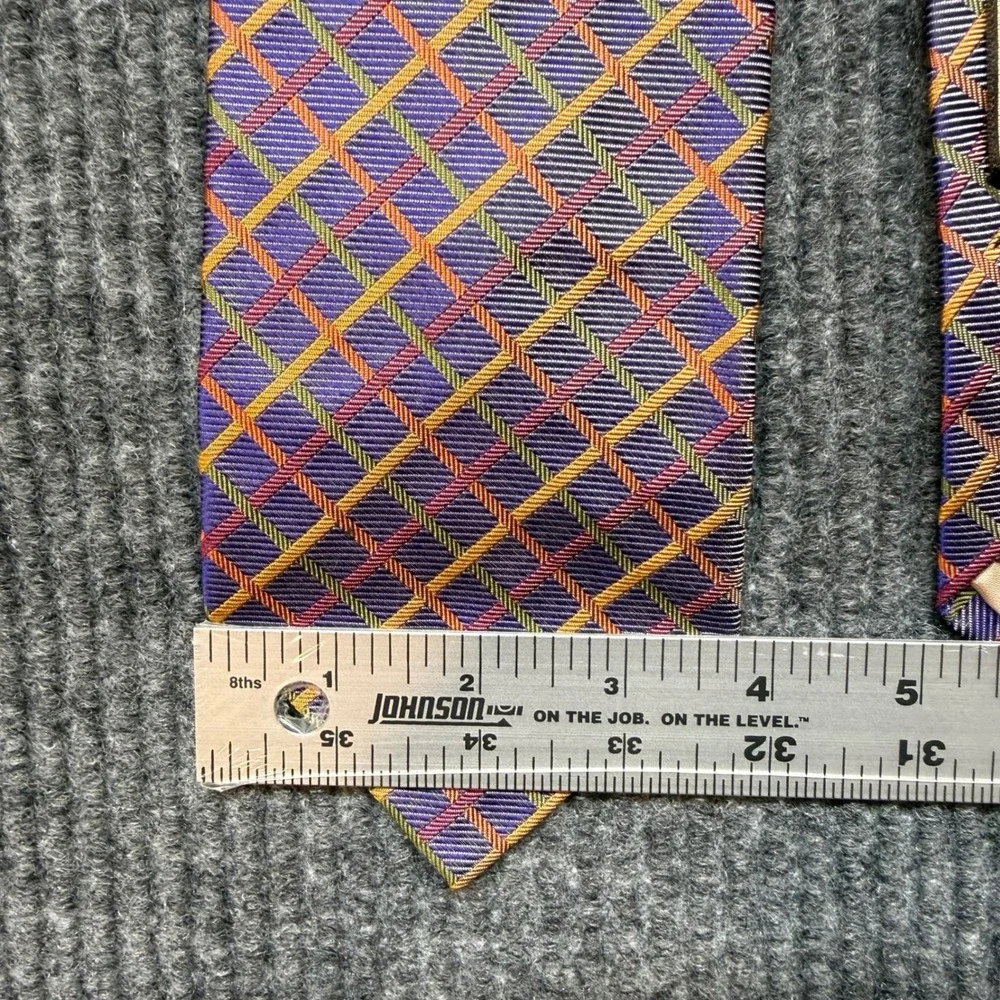Vintage Paul Stuart Silk Tie NWT Multicolor Geometric Grid Pattern Designer‎ USA